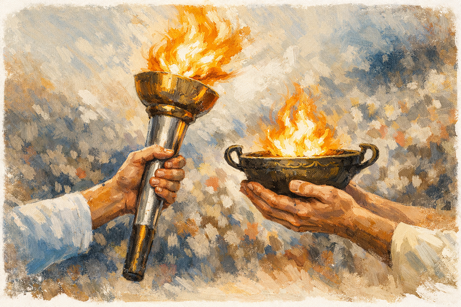 Porteur de la flamme olympique — symbole d’émotions partagées pendant les Jeux.